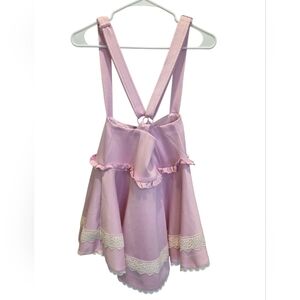 Sweet Society Pink Suspender Skirt Lace Trim Ruffle Cosplay Kawaii Small Lolita‎